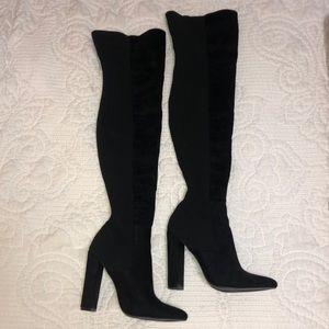 Steve Madden Black Over the Knee Essence boots